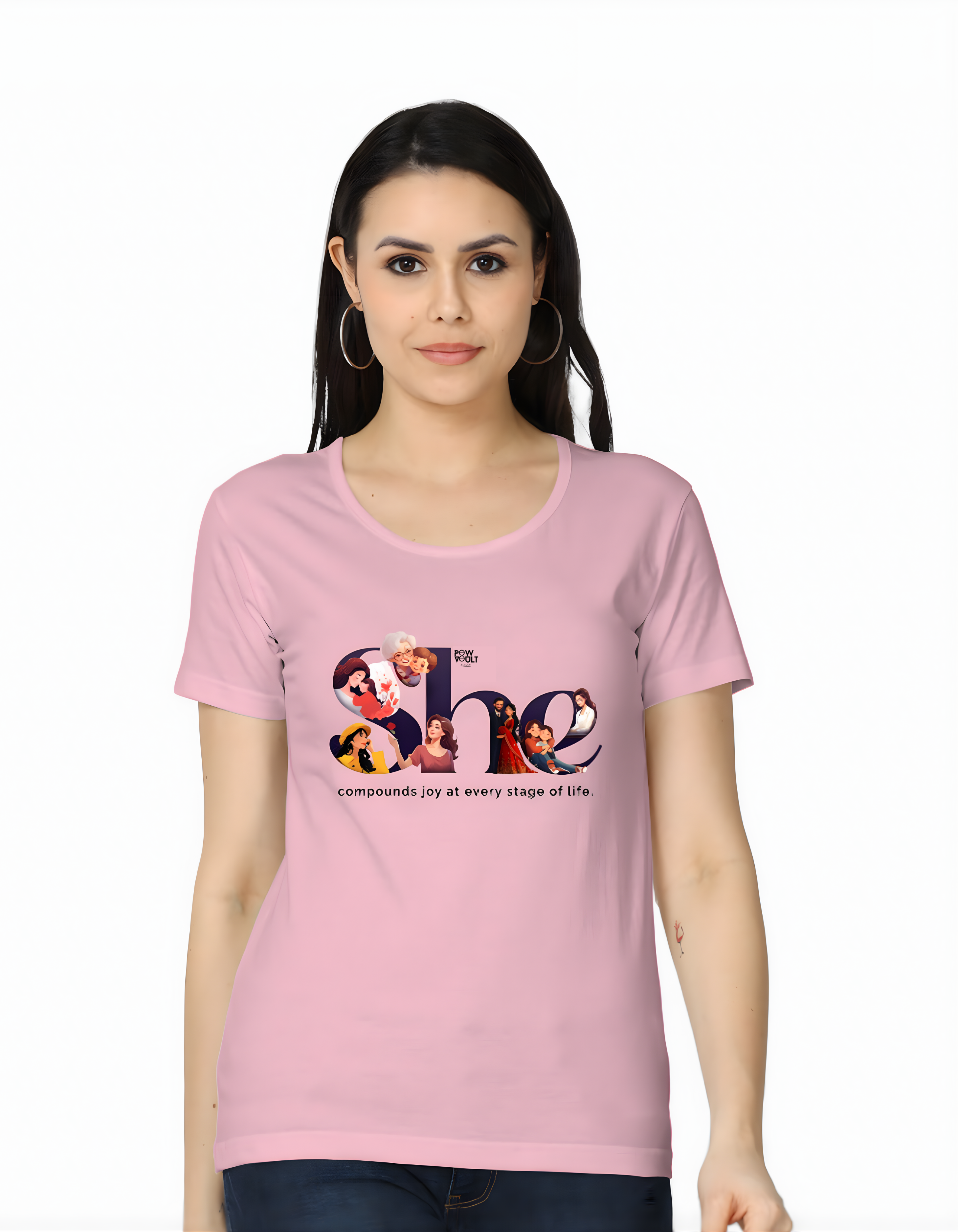 SHE – Strength, Hope & Every Role She Lives | Women’s Day Special Graphic T-Shirt