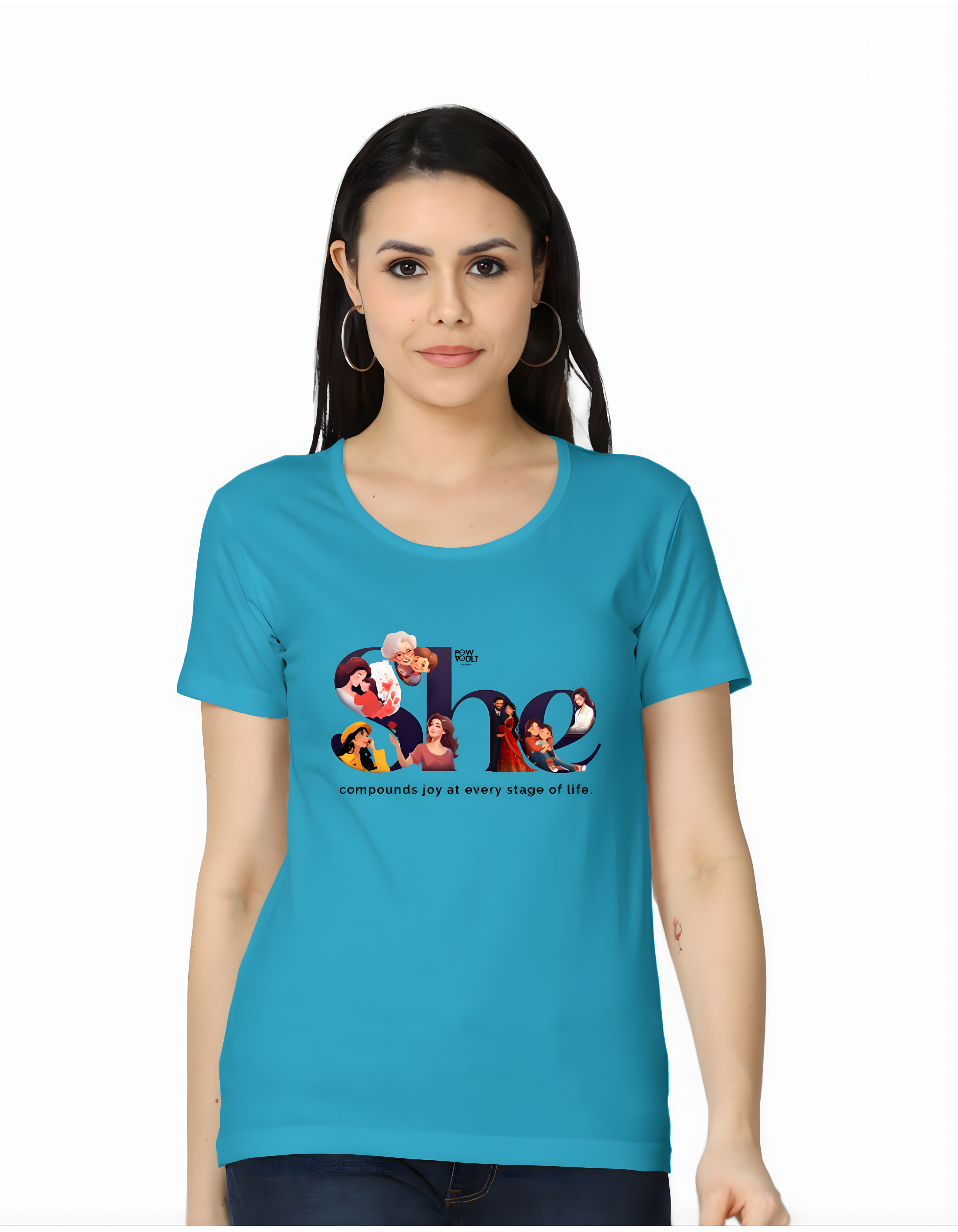 SHE – Strength, Hope & Every Role She Lives | Women’s Day Special Graphic T-Shirt