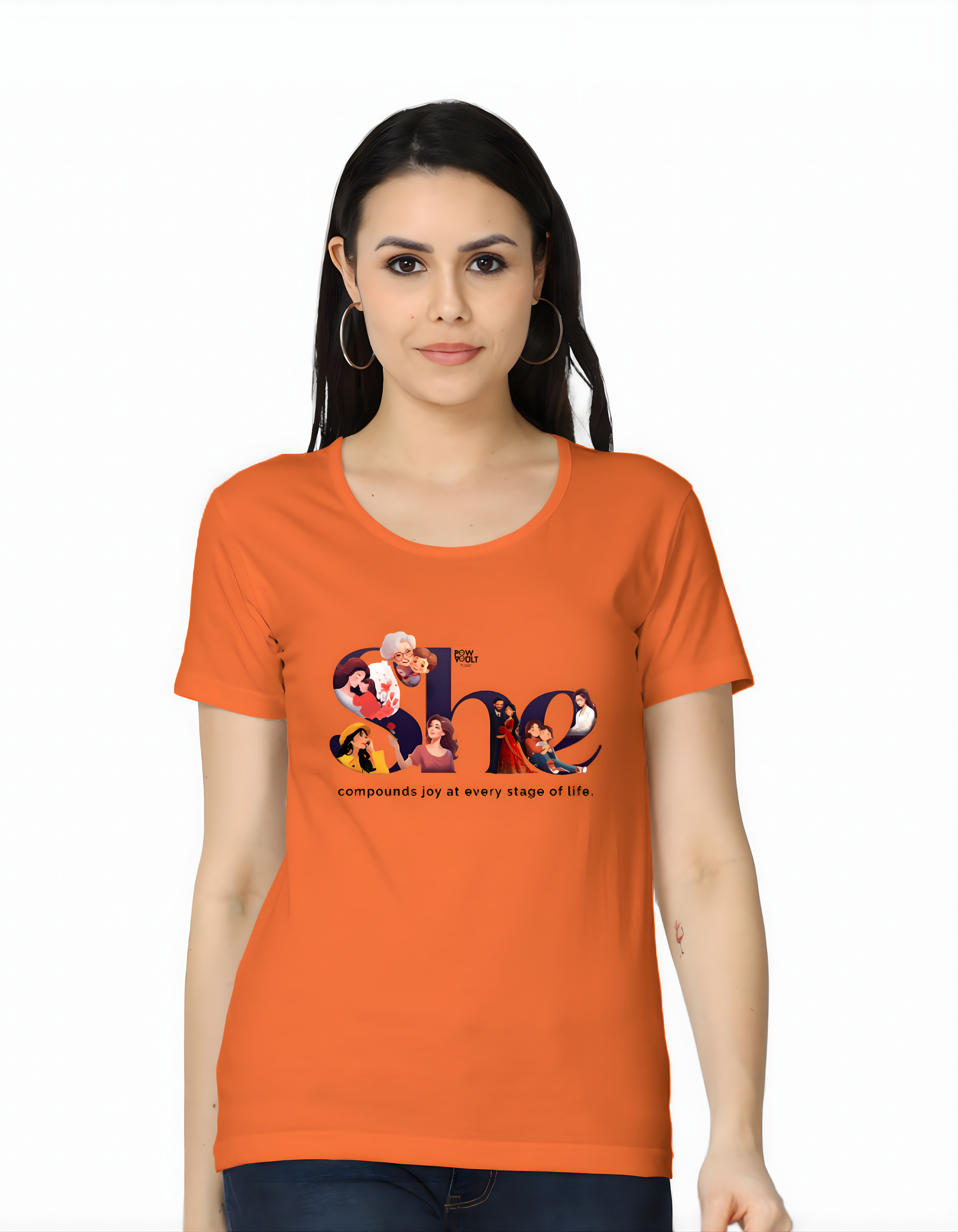 SHE – Strength, Hope & Every Role She Lives | Women’s Day Special Graphic T-Shirt