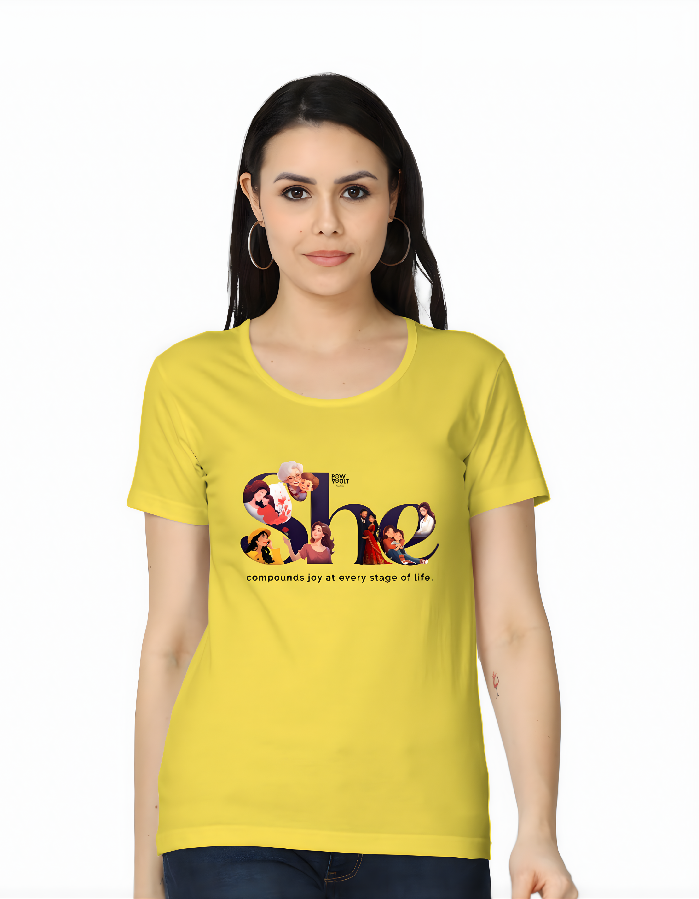 SHE – Strength, Hope & Every Role She Lives | Women’s Day Special Graphic T-Shirt